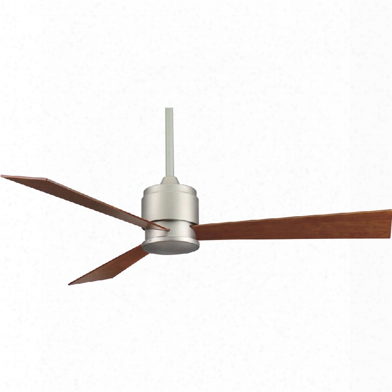 Fanimation Zonix Ceiling Fan In Satin Nickel With Cherry/walnut Blades