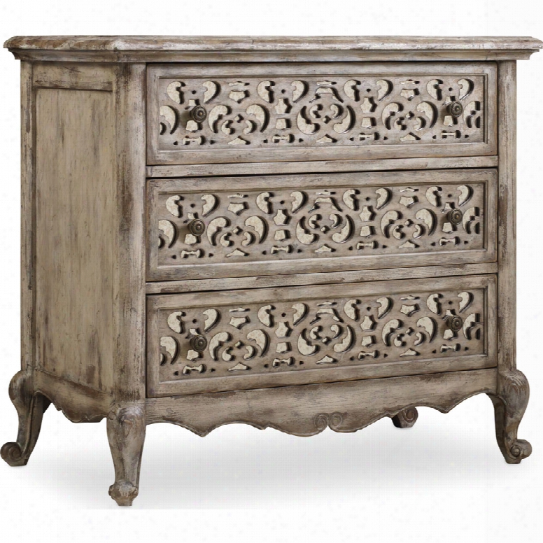 Hooker Chatelet Three-drawer Fretwork Nightstand