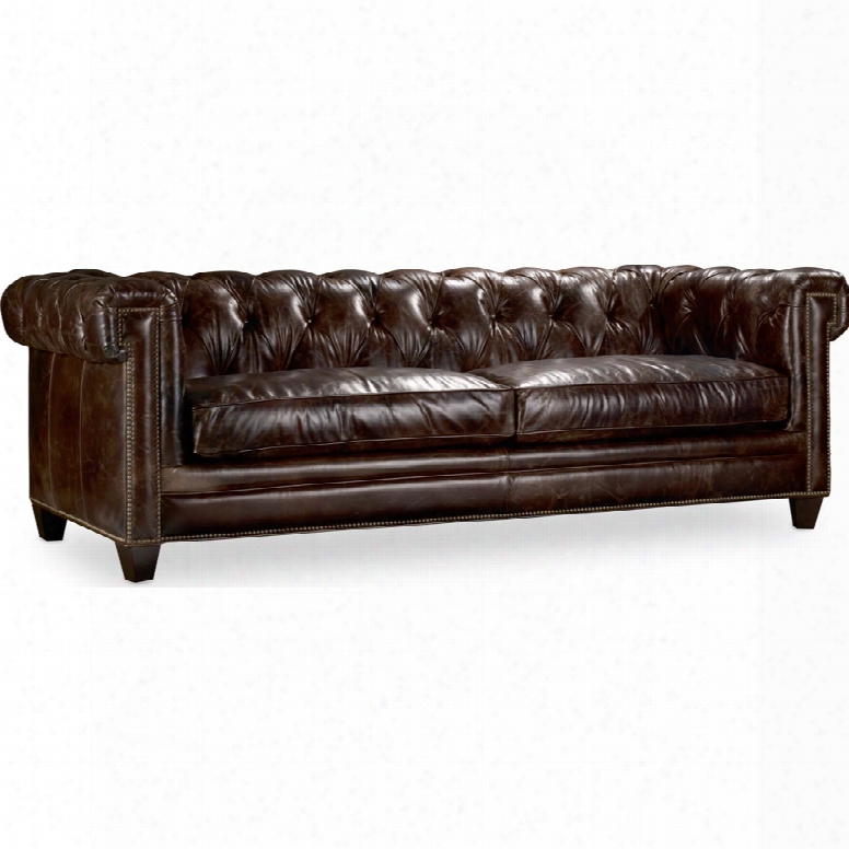 Hooker Chester Sofa In Imperial Regal Leather