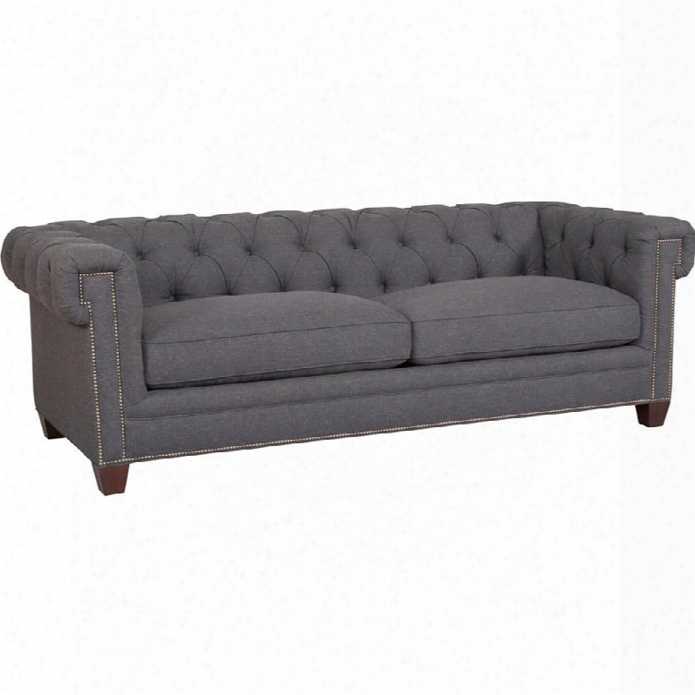 Hooker Chester Sofa In Linosa Charcoal Fabric