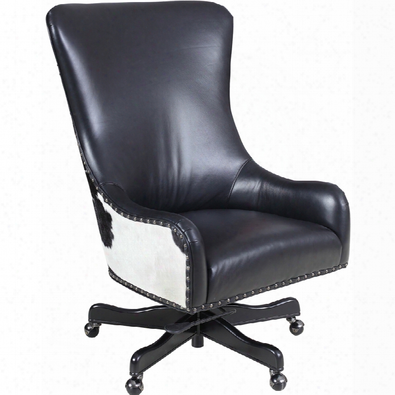 Hoo,er Harry Executive Swivel Tilt Chair In Nouveau Black Leather