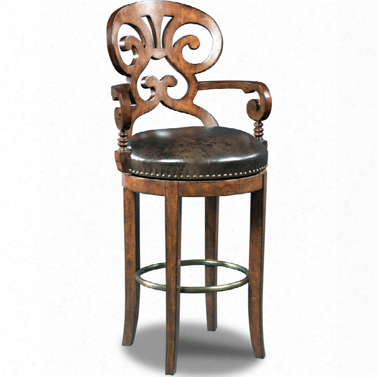 Hooker Jameson Cottage Leather Barstool