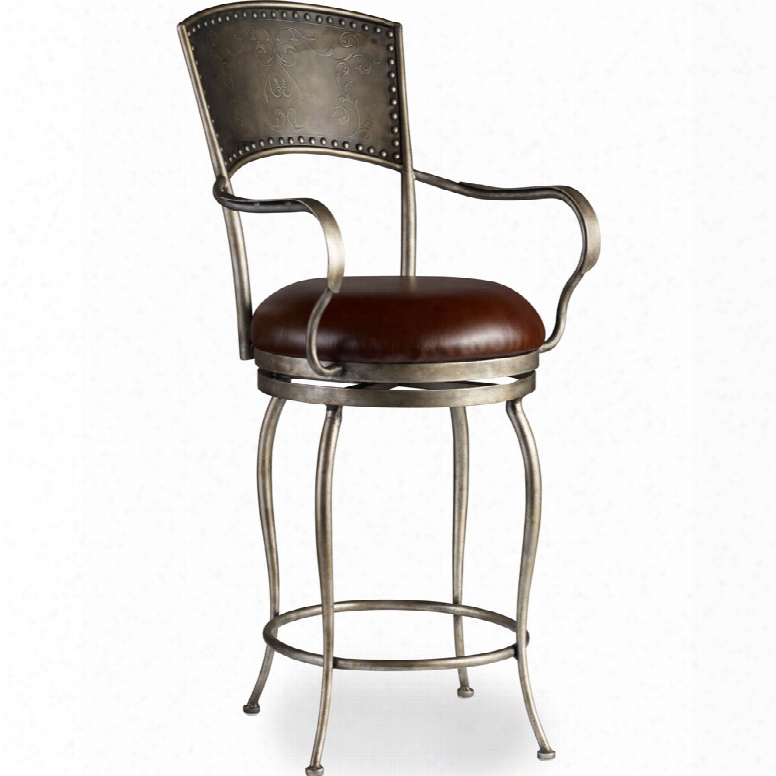 Hooker Leather Seat Barstool