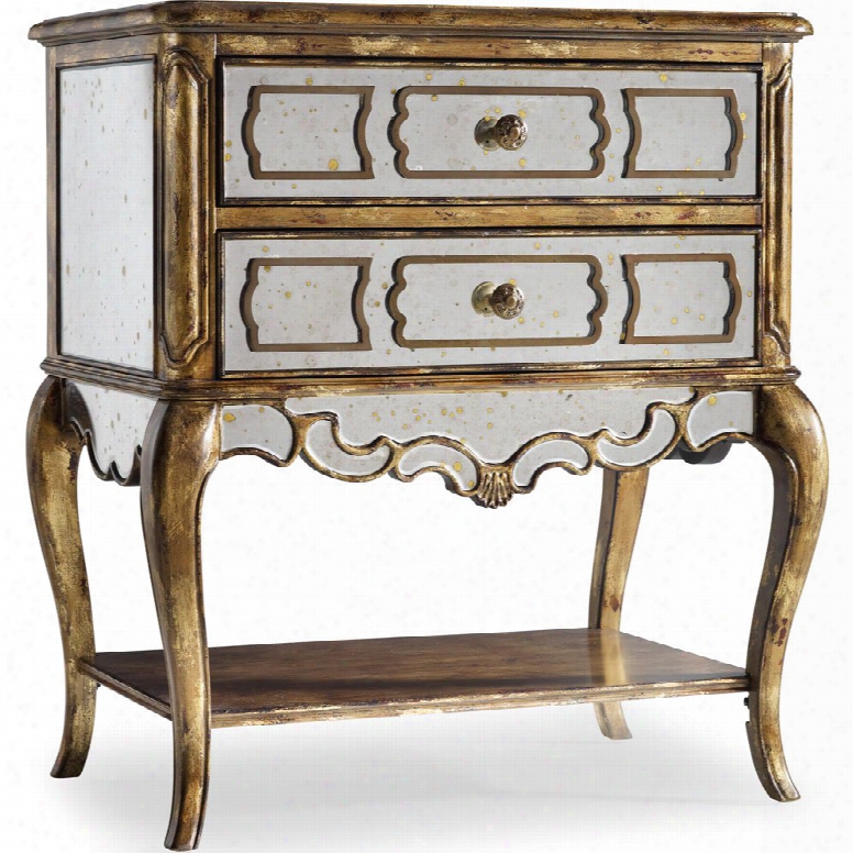 Hooker Sanctuary Mirrored Leg Nightstand