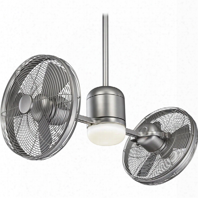 Minka Aire Elemental Gyrl Ledlight Ceiling Fan In Brushed Steel