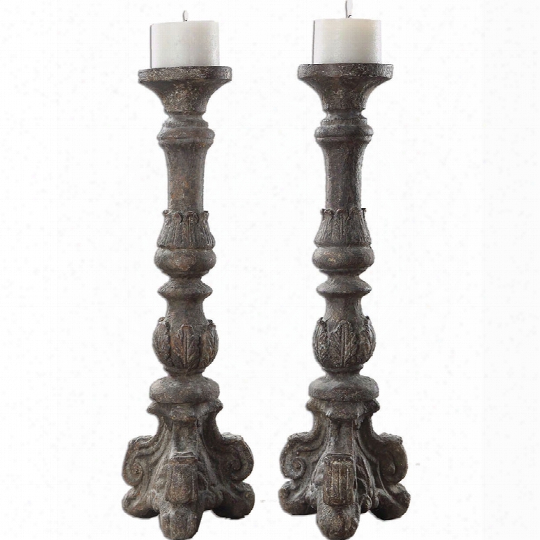 Utterrmost Bogdan Antique Candleholders - Set Of 2