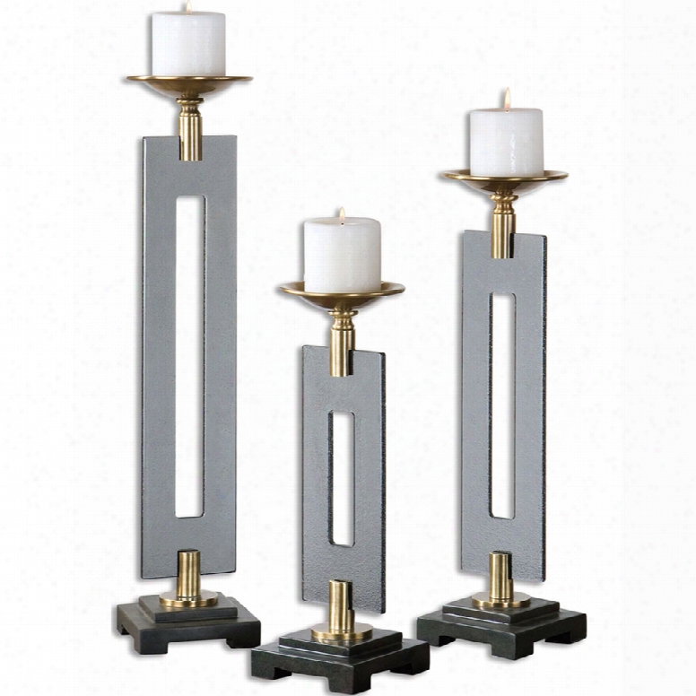 Uttermost Everly Candleholders - Set Of 3