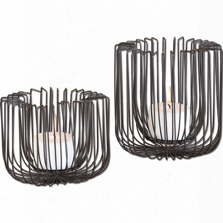 Uttermost Flare Wire Candleholders - Set Of 2