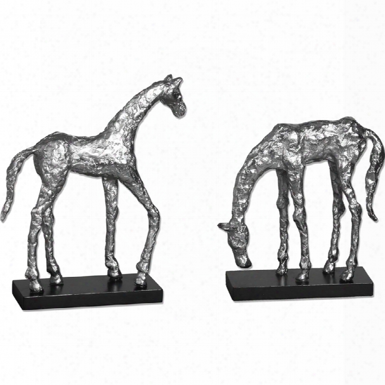 Uttermost Let's Graze Horse Statues - Set Of 2