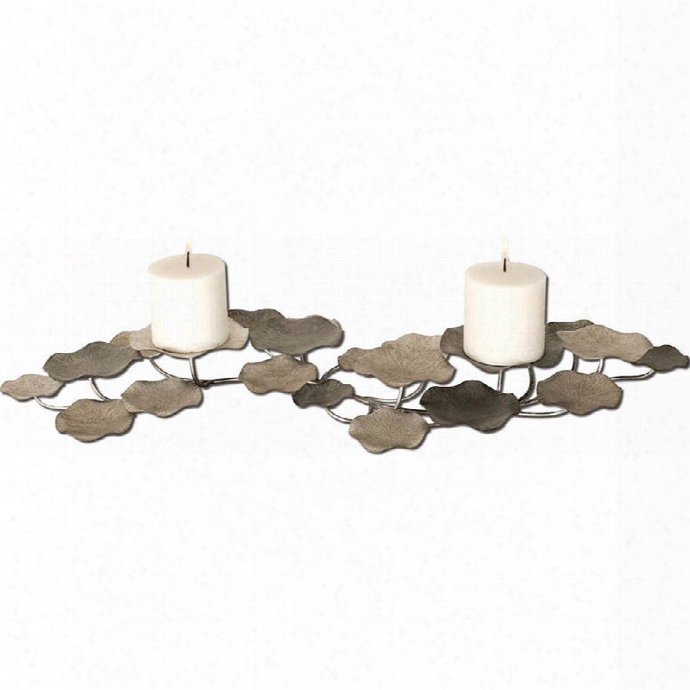 Uttermost Lying Lotus Metal Candleholders