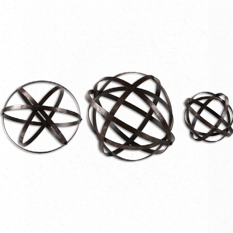 Uttermost Stetson Bronze Spheres Set Of 3