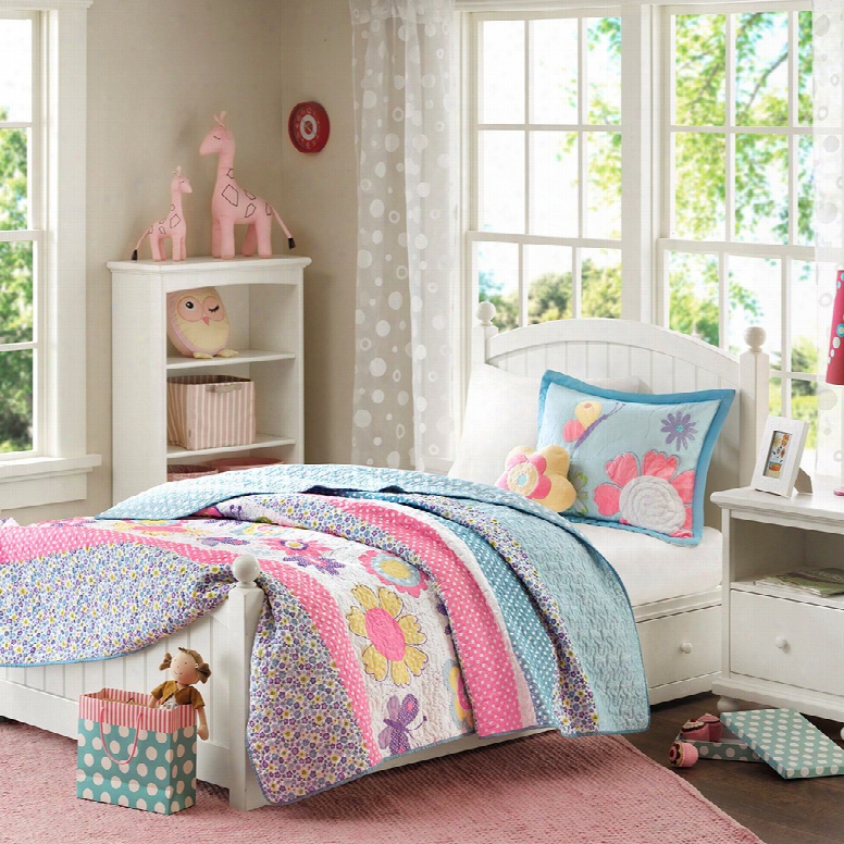 Mi Zone Kids Crazy Daisy Coverlet Set In Multi