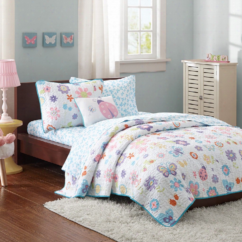 Mi Zone Kids Fluttering Farrah Complete Coverlet And Sheet Set