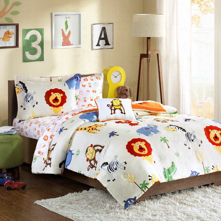 Mi Zone Kids Safari Sam Complete Bed And Sheet Set In Multi