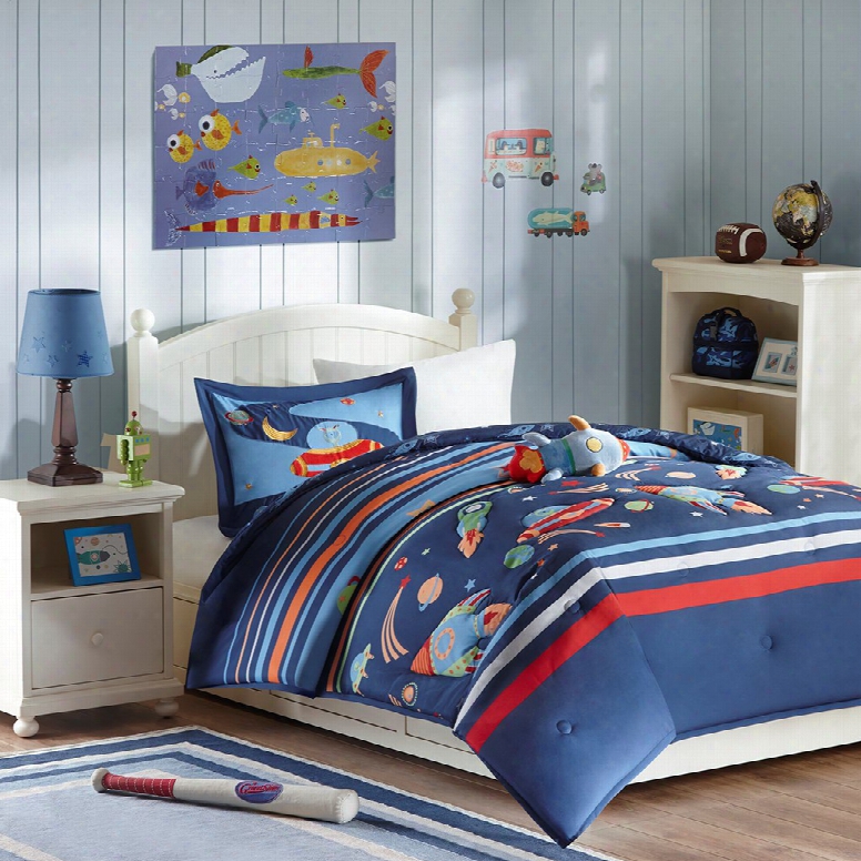 Mi Zone Kids Space Cadet Comforter Set In Blue