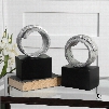 Uttermost Twist Modern Bookends Set of 2 in Silver