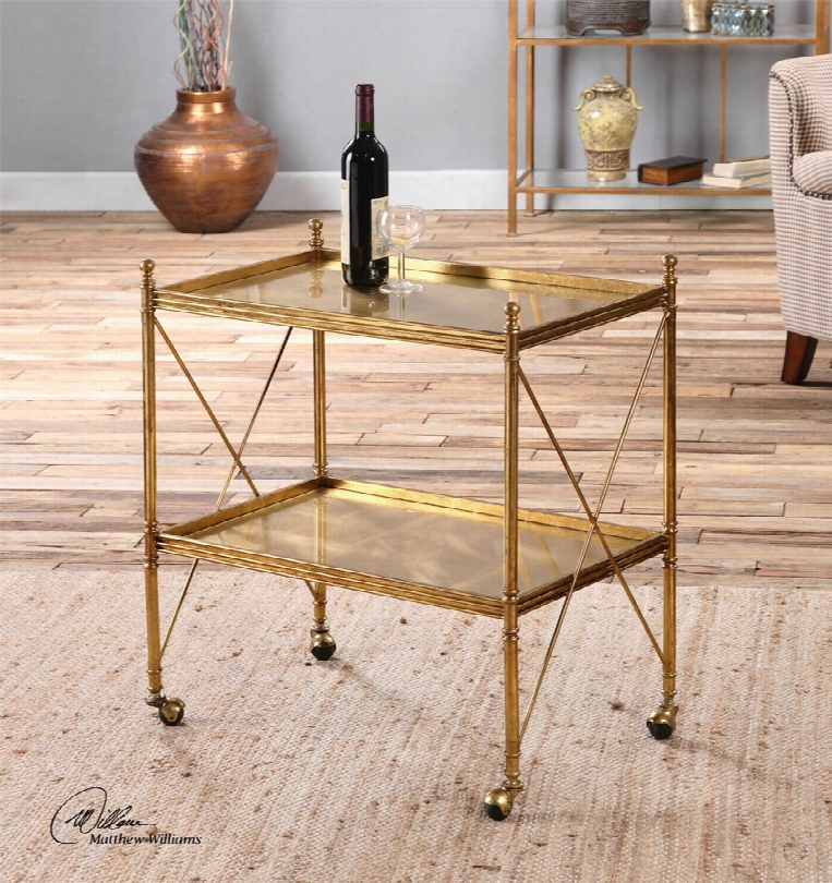 Uttermost Amaranto Serving Cart In Gold