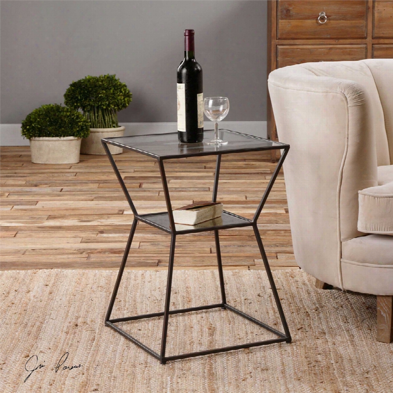 Uttermost Auryon Iron Accent Table In Black