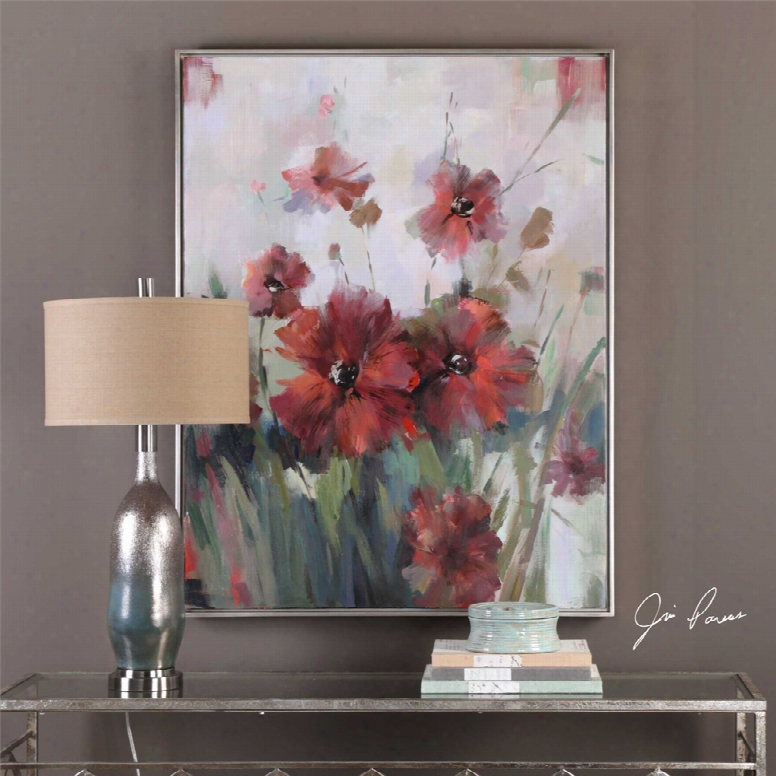 Uttermost Blooming Red Floral Art