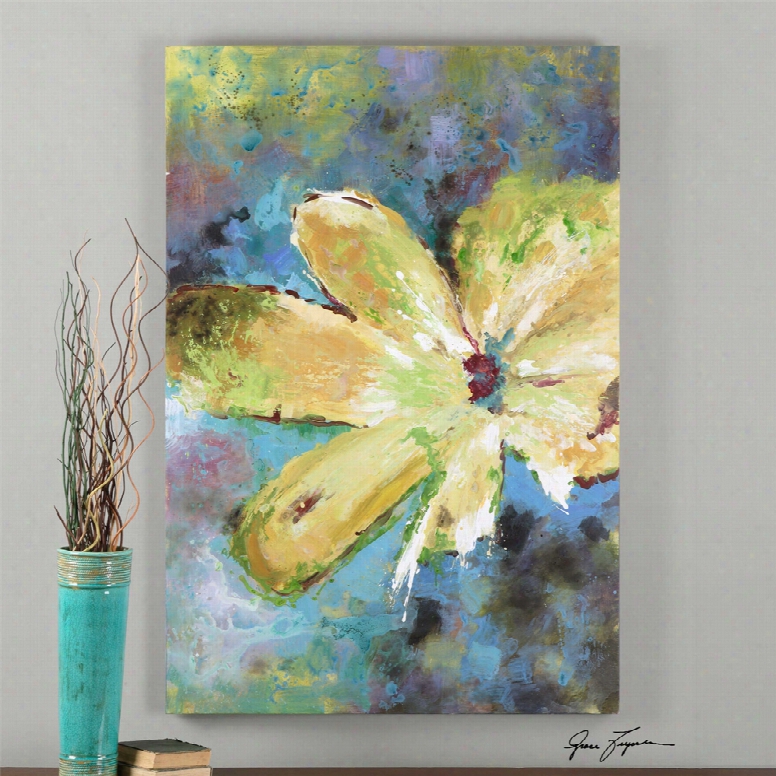 Uttermost Blossom In Yellow Hand Painted Art