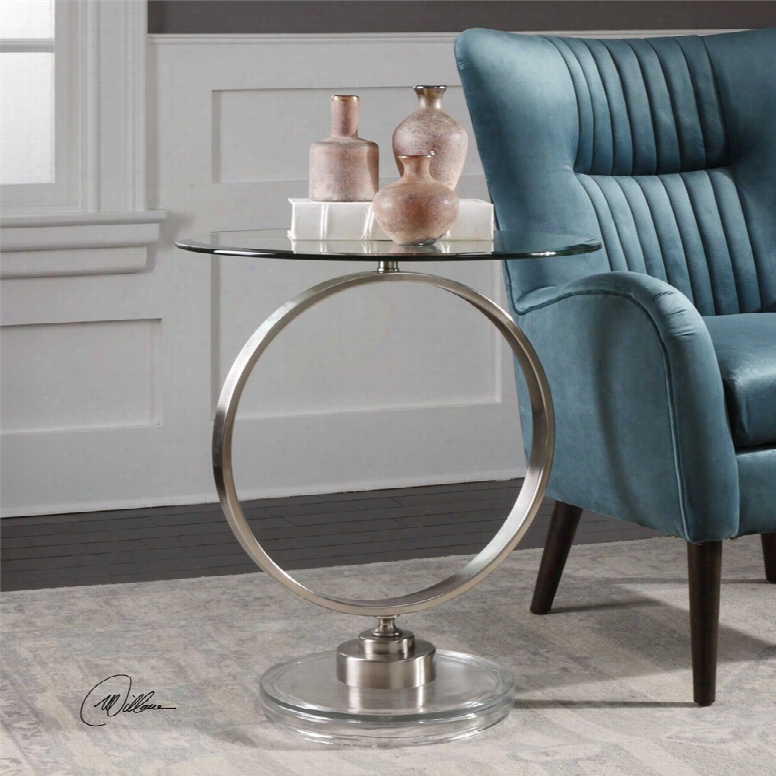 Uttermost Dixon Accent Table In Brushed Nickel