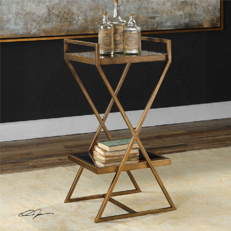 Uttermost Elling Accent Table In Golden Bronze