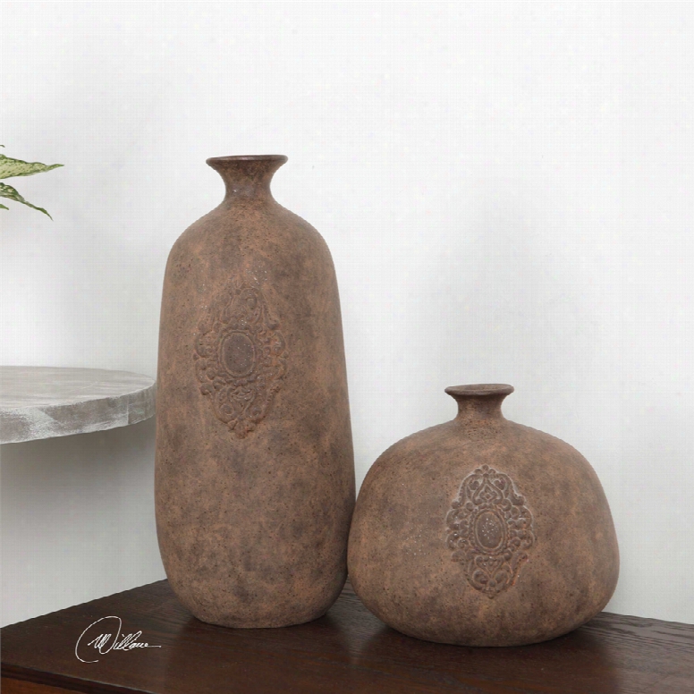 Uttermost Frederico Rustic Vases Set Of 2