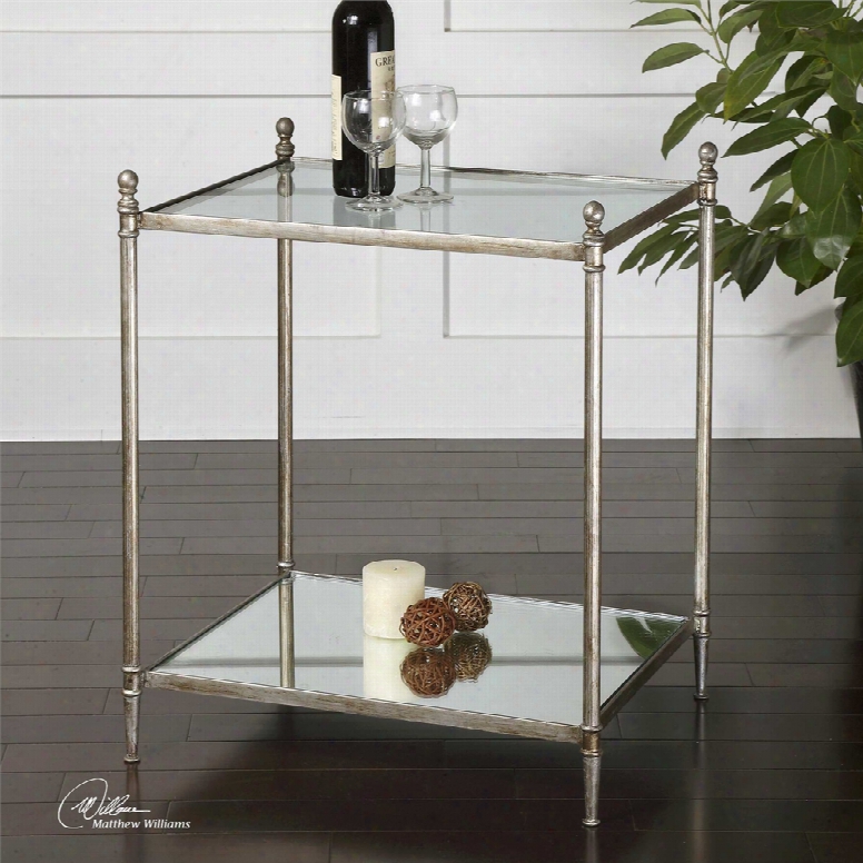 Uttermost Gannon Mirrored Glass End Table