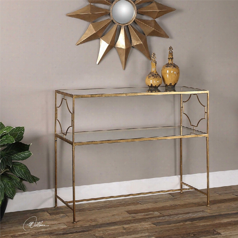 Uttermost Genell Iron Console Table In Gold