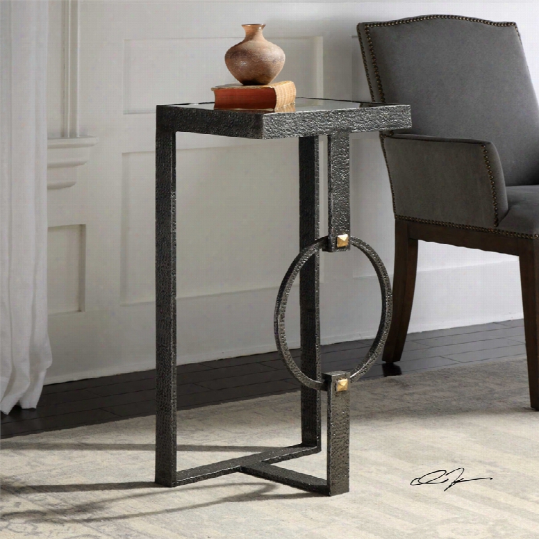 Uttermost Hagen Burnished Steel Accent Table