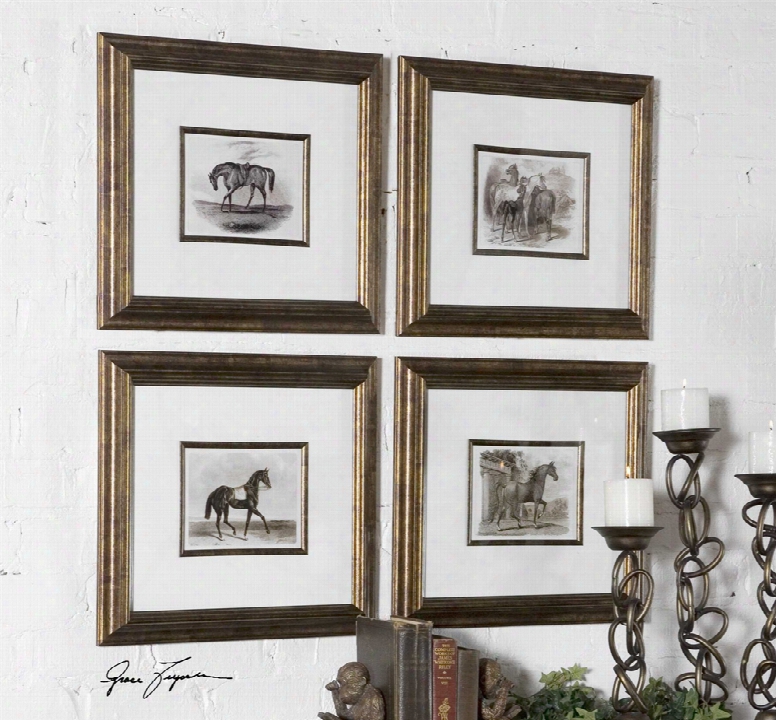 Uttermost Horses Framed Art Set Of 4