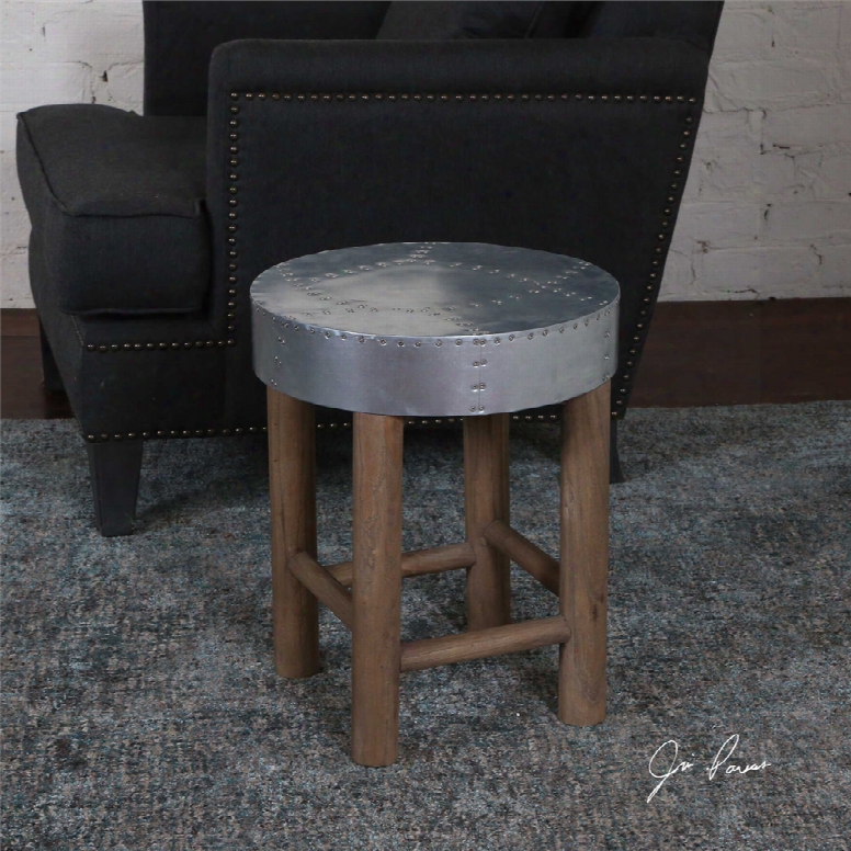 Uttermost Jace Industrial Aluminum Stool