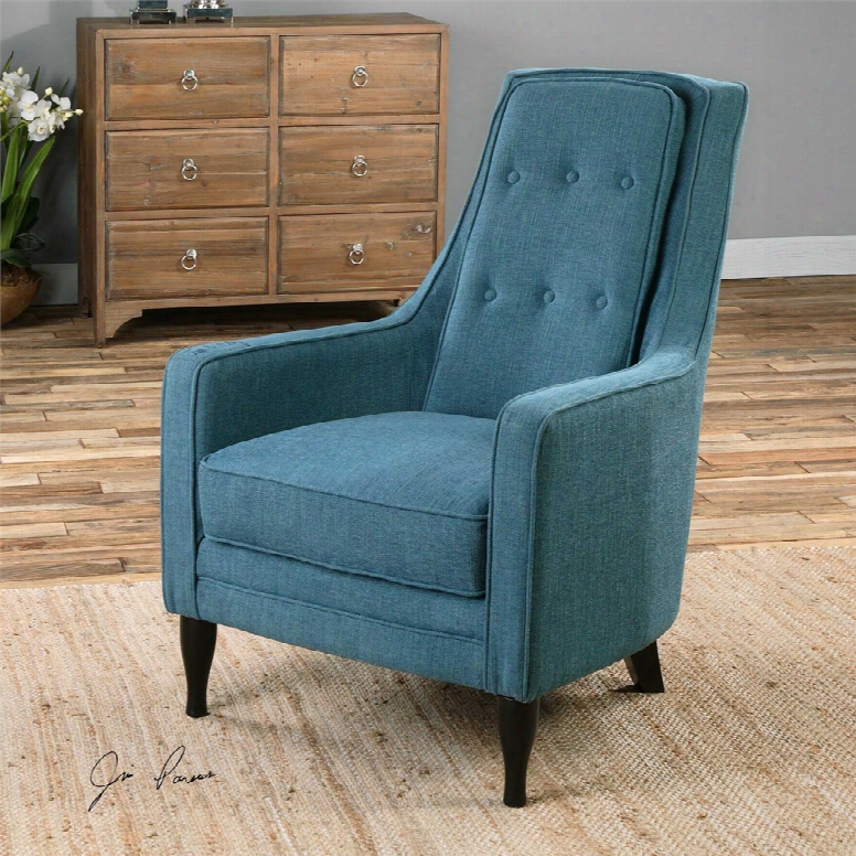 Uttermost Katana Arm Chair In Peacock Blue