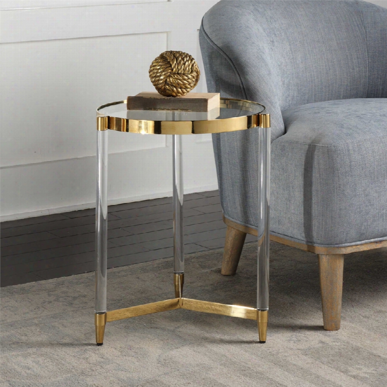 Uttermost Kellen Glass Accent Table