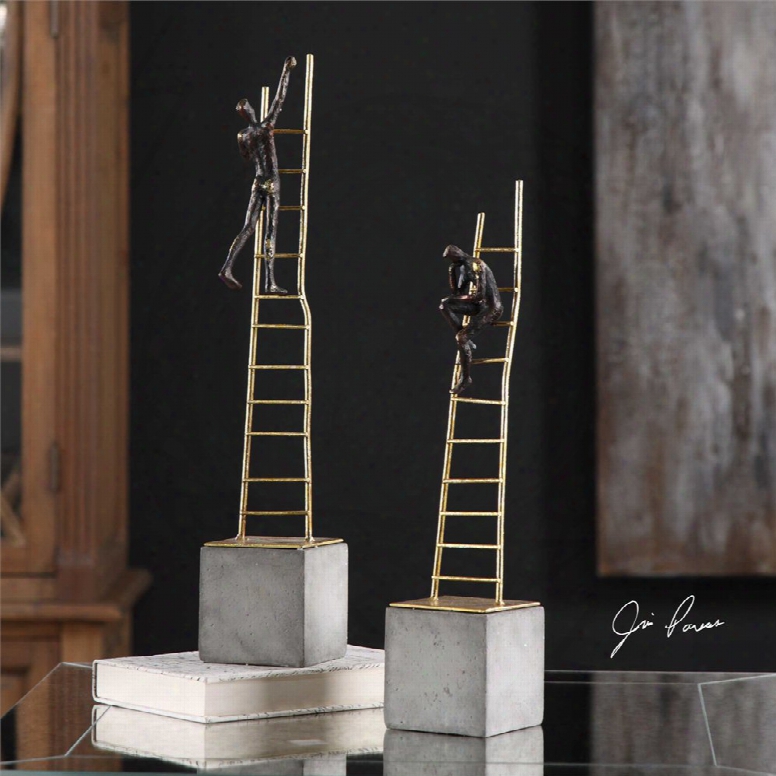Uttermost Ladder Climb Sculpture Set Of 2