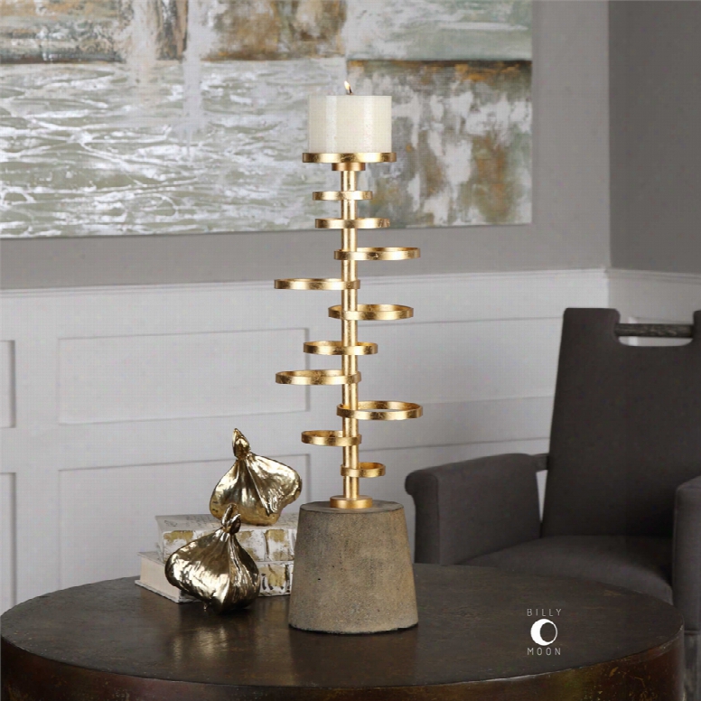 Uttermost Lostine Candleholder In Gold