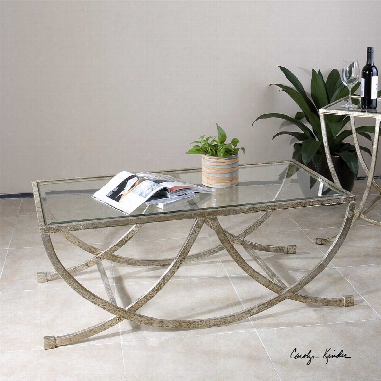 Uttermost Marta Coffee Table In Antiqued Silver