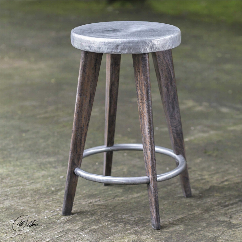 Uttermost Maxen Hammered Top Counter Stool