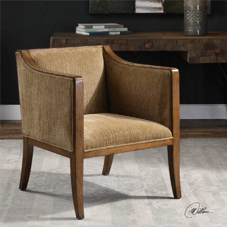 Uttermost Milson Caramel Fabric Club Chair