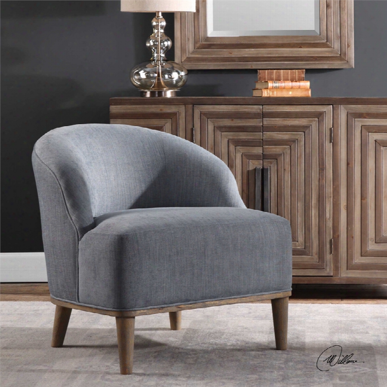 Uttermost Nerine Silver Blue Accent Chair