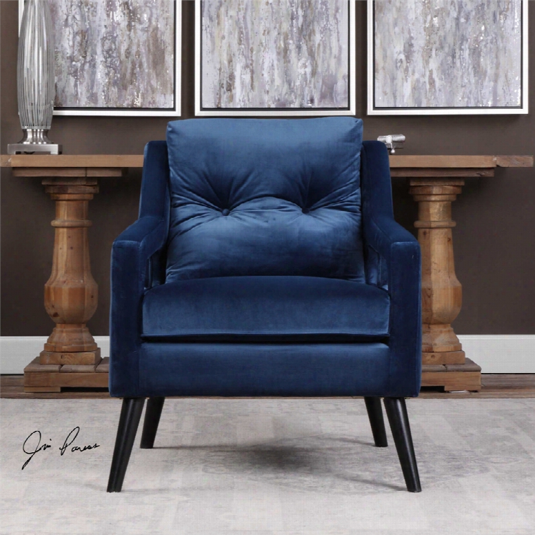 Uttermost O'brien Velvet Arm Chair In Blue