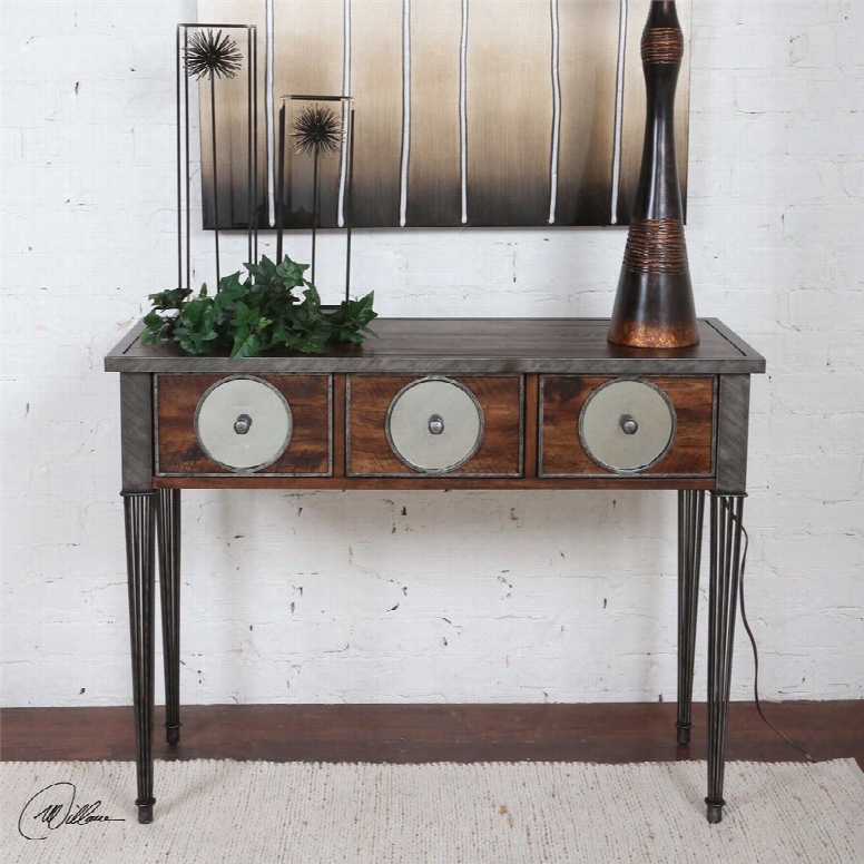 Uttermost Patten Distressed Walnut Console Table