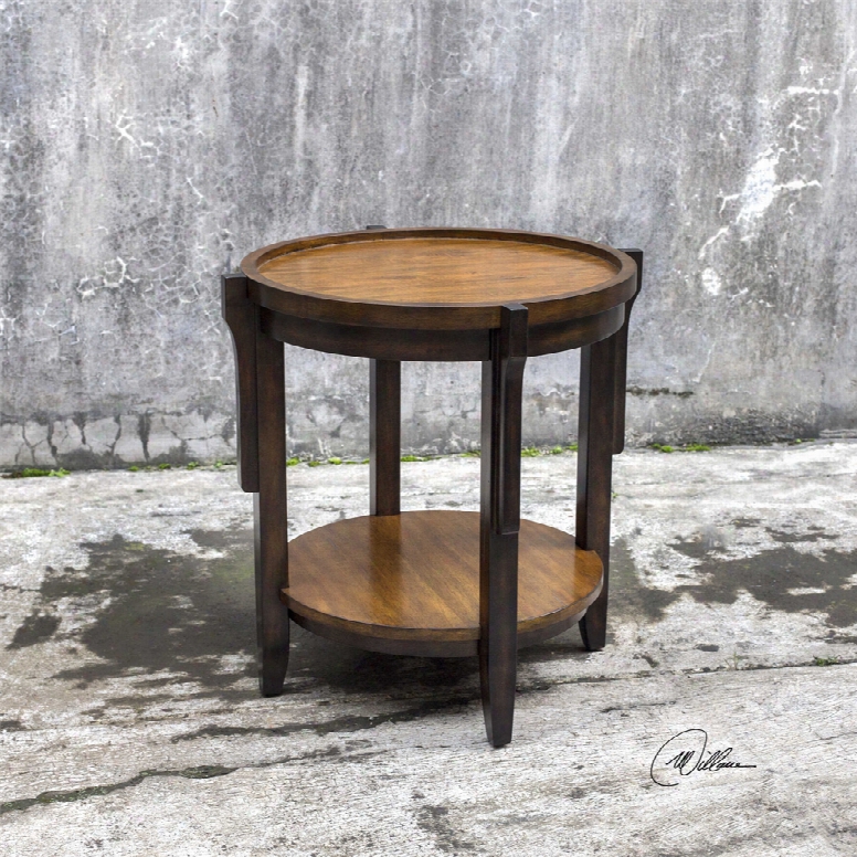 Uttermost Sigmon Round Wooden End Table