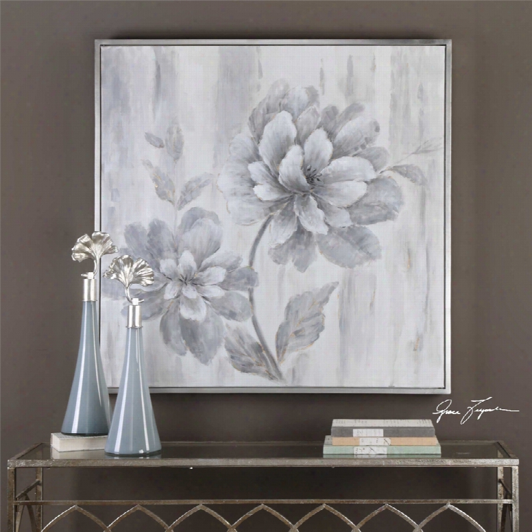 Uttermost Silver Leaf Floral Art