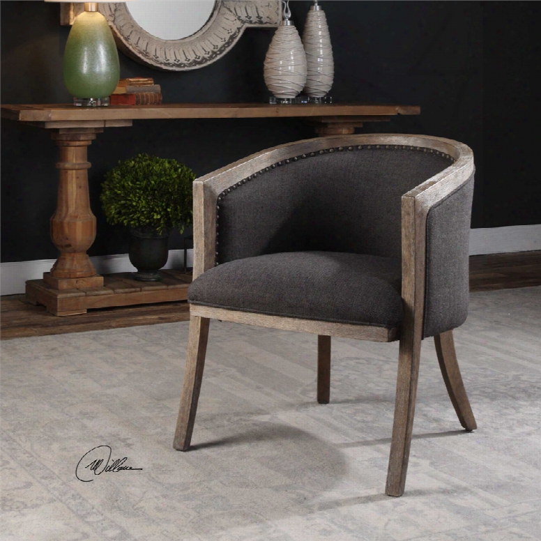 Uttermost Terrell Dark Flax Barrel Chair