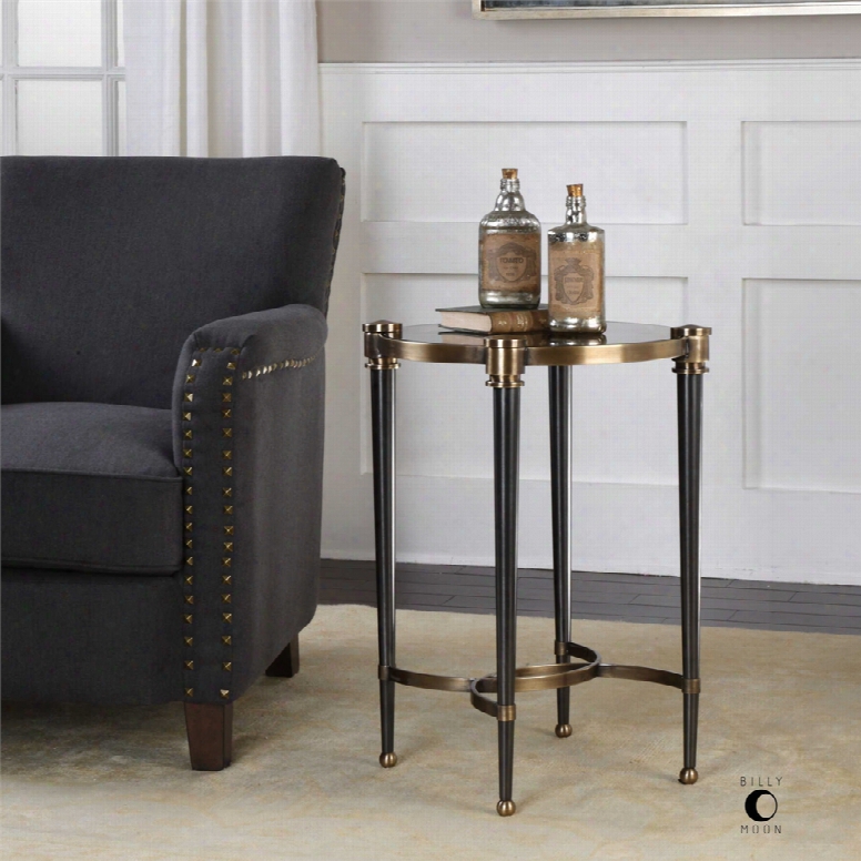 Uttermost Thora Accent Table In Brushed Black