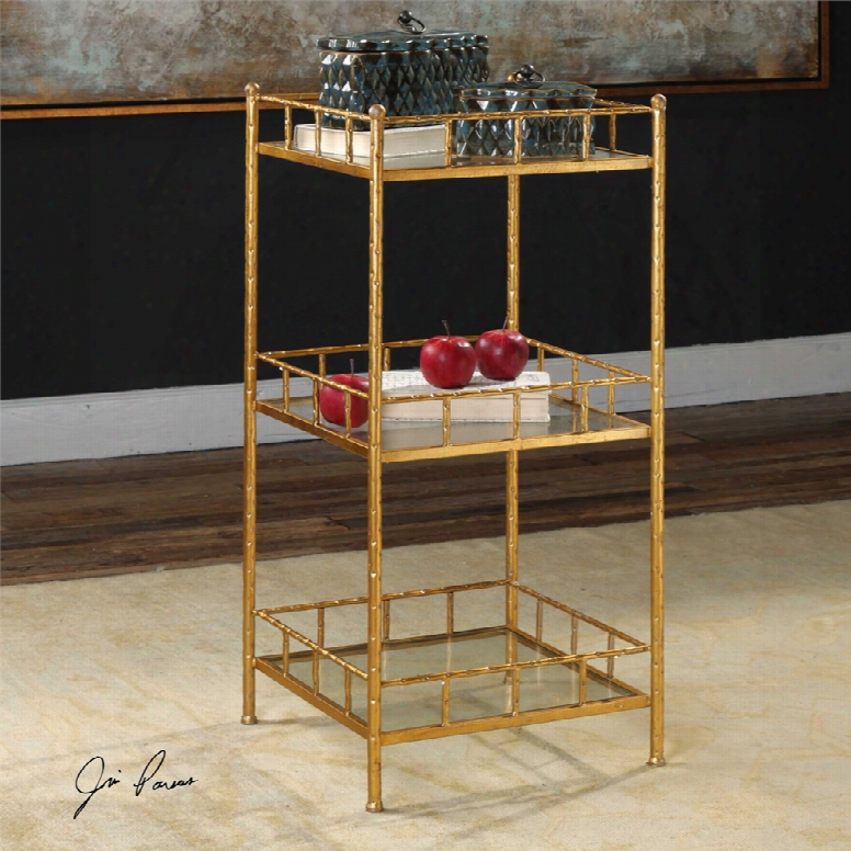 Uttermost Tilly Accent Shelf Table In Gold