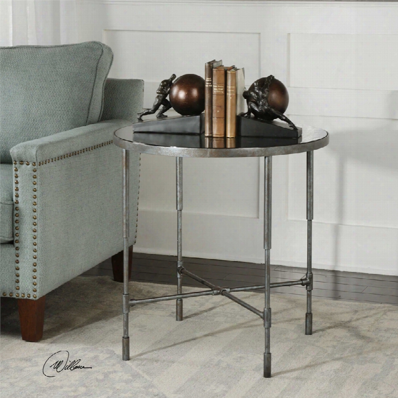 Uttermost Vande Aged Steel Accent Table