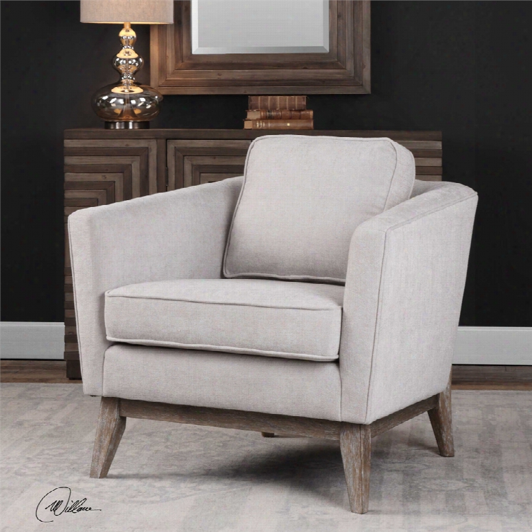 Uttermost Varner Beige Linen Accent Chair