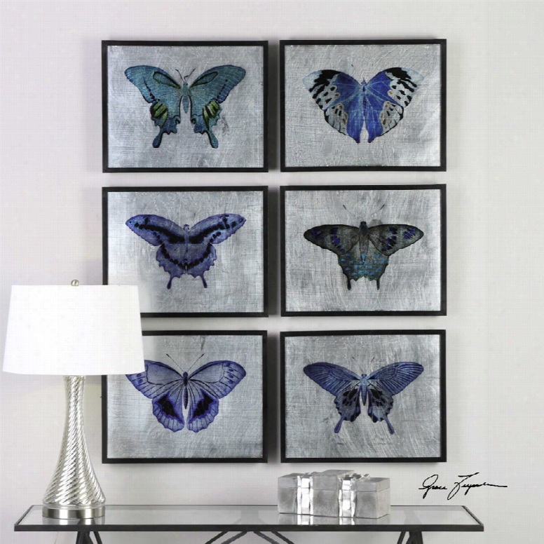 Uttermost Vibrant Butterflies Prints Set Of 6